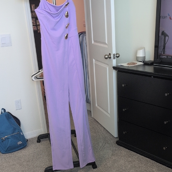 Fashion Nova Purple Jumpsuit Sleeveless Straight-Leg - Picture 1 of 5